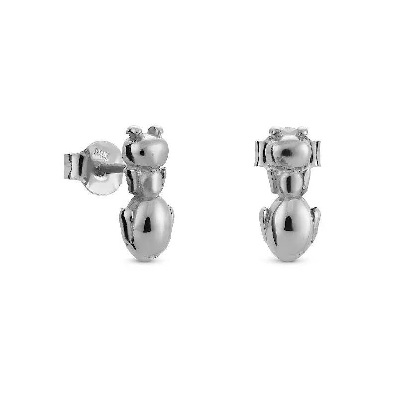 ladies earrings pandora-Dalí Ant Stud Earrings - Platinum Plated Silver