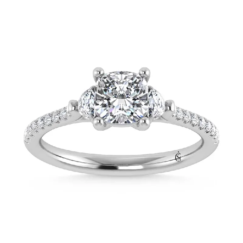 ladies engagement rings chic-14K White Gold Lab Grown Diamond 1 1/4 Ct.Tw. Engagement Ring