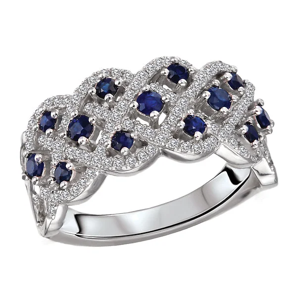 ladies rings cocktail-Ladies Fashion Sapphire Ring