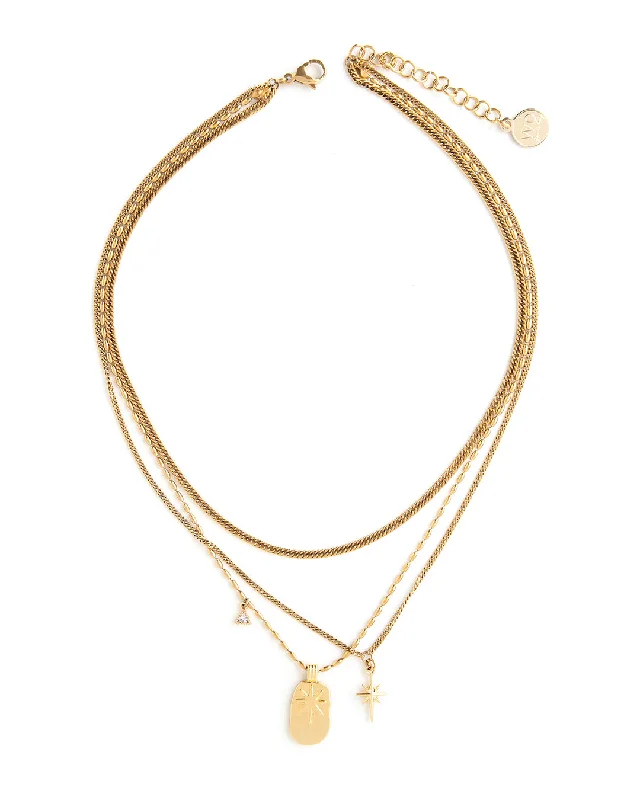 Ladies necklaces roman elegance -Paola Gold Necklace