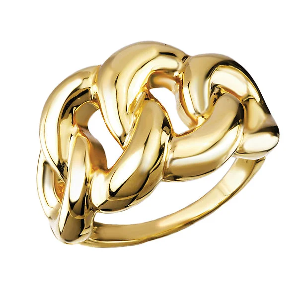 ladies rings meaningful-Italian Hollow Chain Link Ring