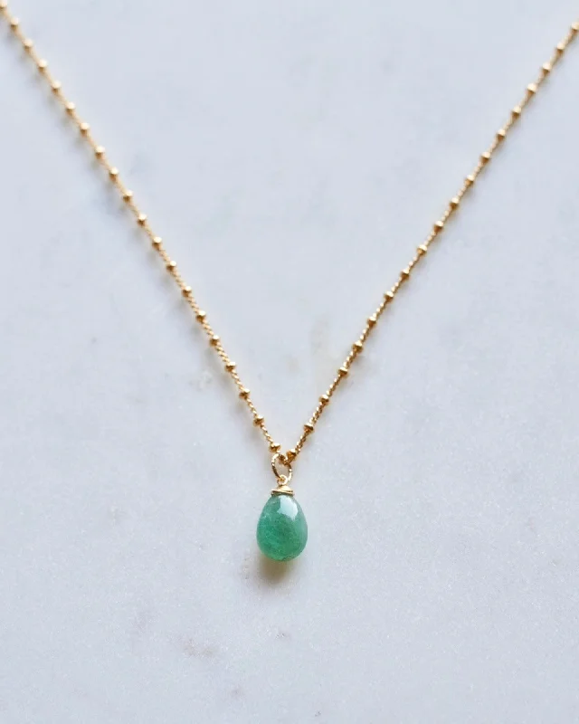 Ladies necklaces southwest shine -Emerald bobble necklace