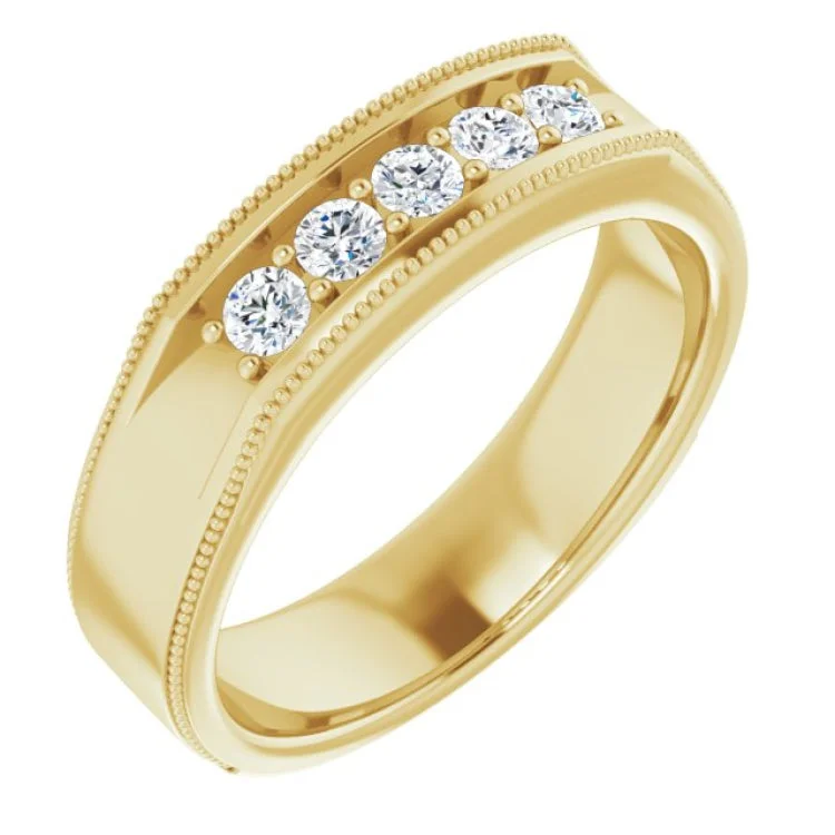 ladies rings pinterest-14K Yellow 3/8 CTW Natural Diamond Ring