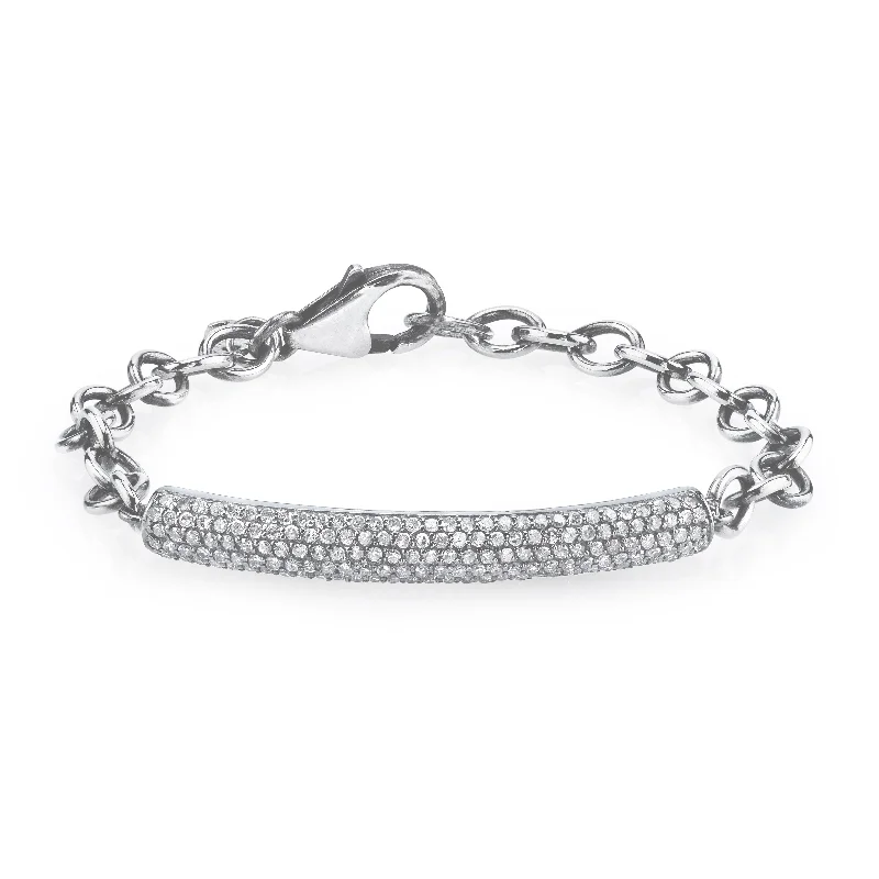 Ladies bracelets handcrafted glow -Link Chain Bracelet with Diamond Bar  B0000192