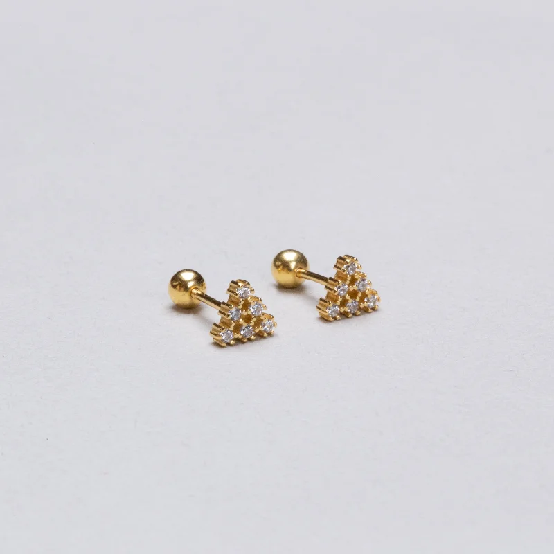 ladies earrings glamorous-Gold-plated Triangle Stud Cartilage Earring