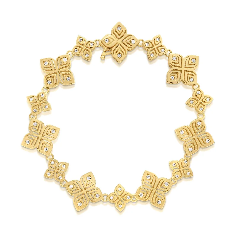 Ladies bracelets princess charm -Arabesque Diamond Bracelet in 18K Yellow Gold