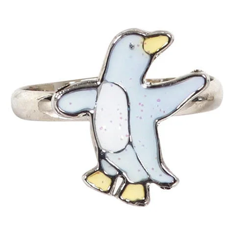 ladies rings personalized gift-Sun Jewels Fun Penguin Ring (adjustable)