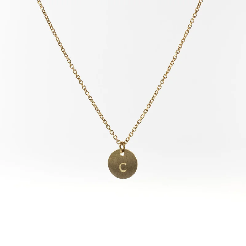 Ladies necklaces chic pendant -Lowercase Gold Initial Necklace