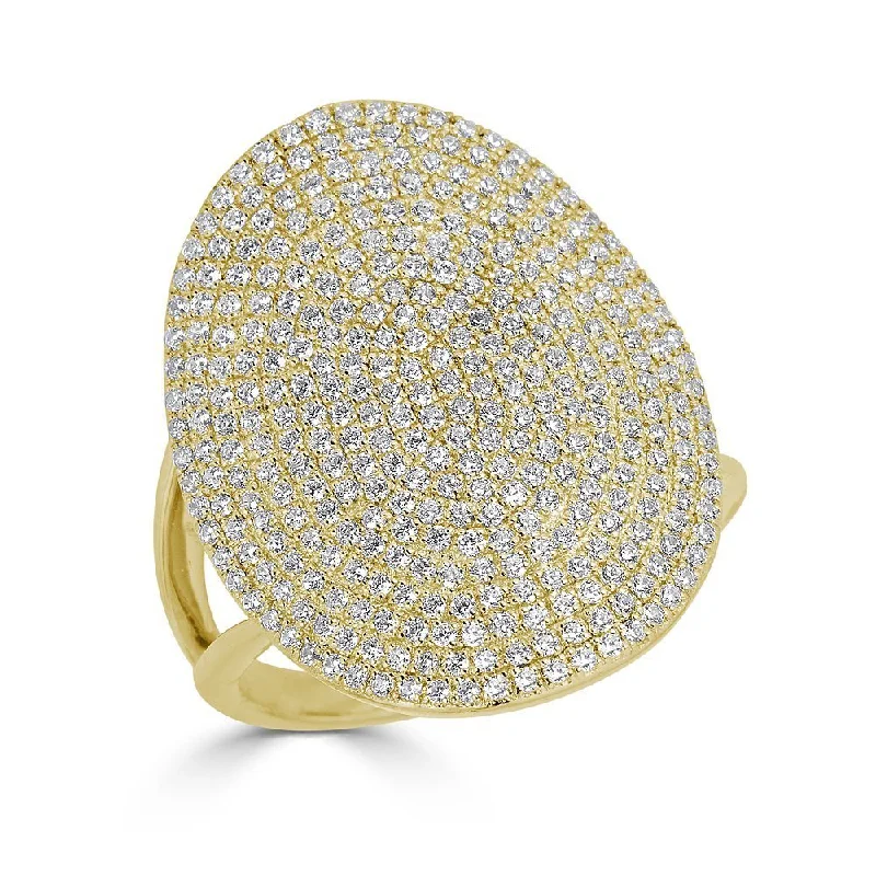 ladies rings jared-EMILIQUE 14KT GOLD 1.00 CTW DIAMOND PAVE OVAL RING