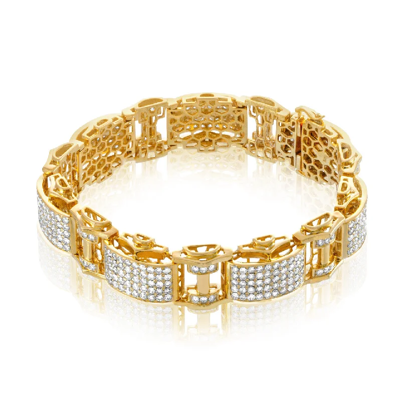 Ladies bracelets star inspired -10k Yellow Gold 13ct Diamond Statement Bracelet