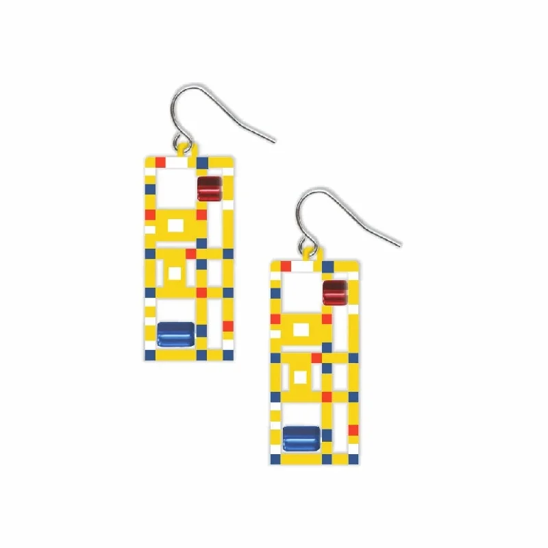 ladies earrings healing-Mondrian 'Broadway Boogie Woogie' Earrings