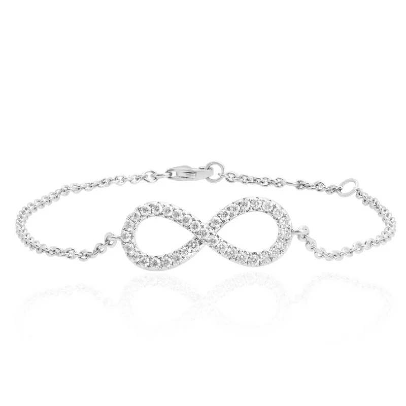 Ladies bracelets lasting beauty -18k White Gold .53ct Diamond Infinity Bracelet