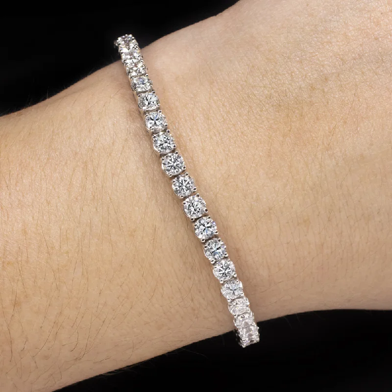 Ladies bracelets for her glow -10.3ct VERY GOOD CUT DIAMOND TENNIS BRACELET NATURAL CLASSIC 14k WHITE GOLD 10ct