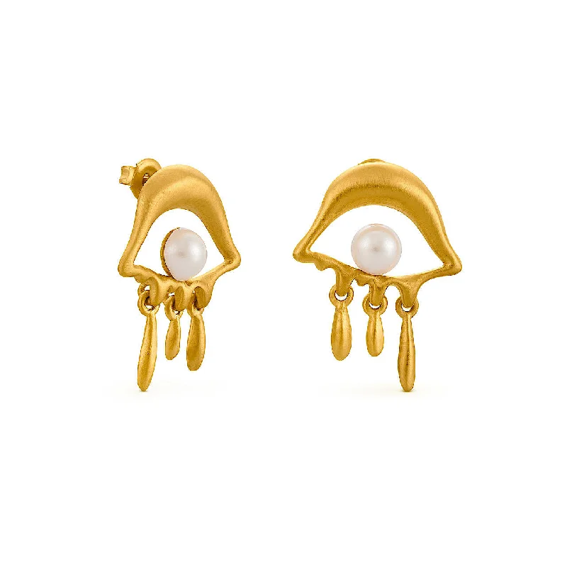 ladies earrings popular-Dalí Melting Eyes Stud Earrings