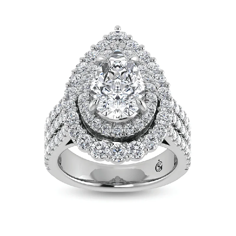 ladies engagement rings eye catching-14K White Gold Lab Grown Diamond 5 Ct.Tw. Labgrown Engagement Ring