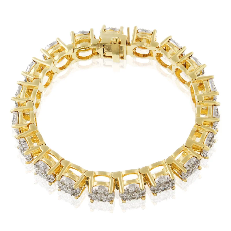 Ladies bracelets rare craft -14k Yellow Gold 22.32ct Diamond Tennis Bracelet