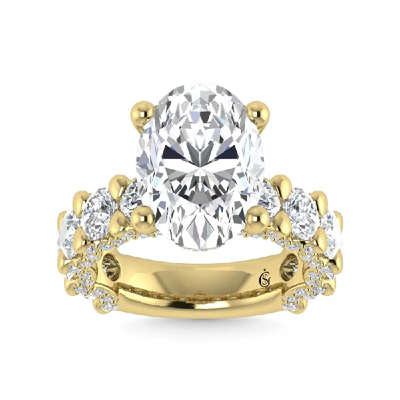 ladies engagement rings summer-14K Yellow Gold Lab Grown  Diamond 5 3/8 Ct.Tw. Victoria Engagement Ring