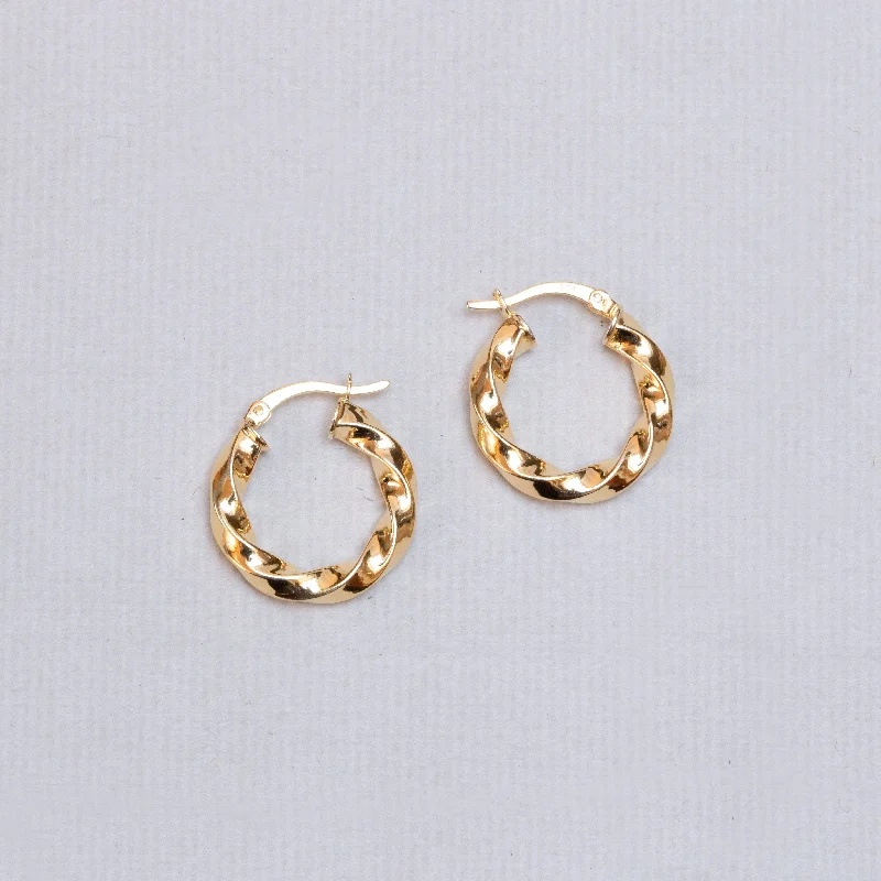 ladies earrings pre owned-Twisted Chunky Hoop Earrings