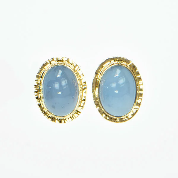 ladies earrings tiny-Blue Chalcedony Earrings