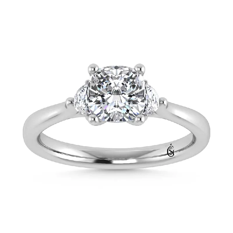 ladies engagement rings rainbow-14K White Gold Lab Grown Diamond 1 1/6 Ct.Tw. Engagement Ring