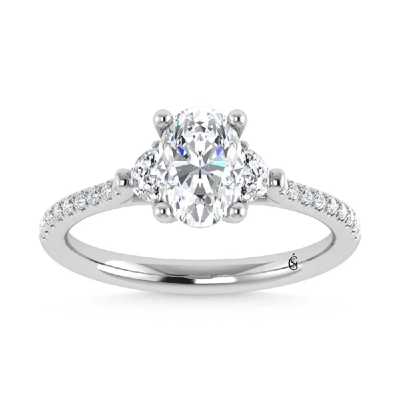 ladies engagement rings bridesmaid-14K White Gold Lab Grown Diamond 1 1/4 Ct.Tw. Engagement Ring