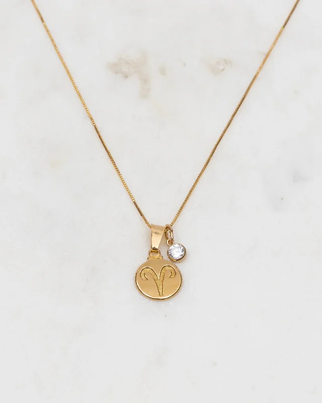 Ladies necklaces initial pendant -Aries Zodiac Necklace