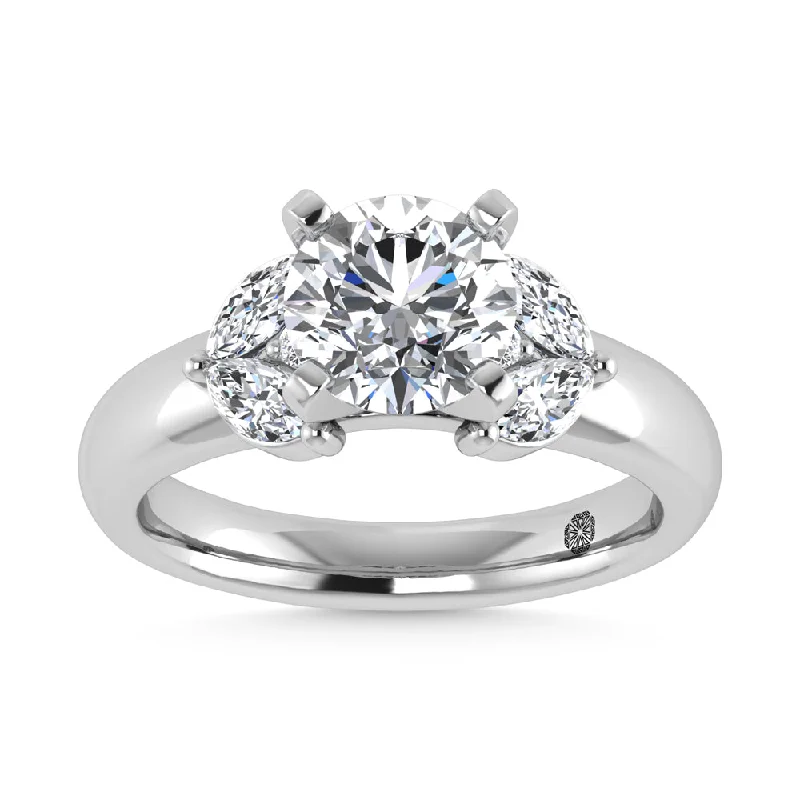 ladies engagement rings branded-14K White Gold Labgrown Diamond 2 1/2 Ct.Tw. Engagement Ring (Center Round 2ct)