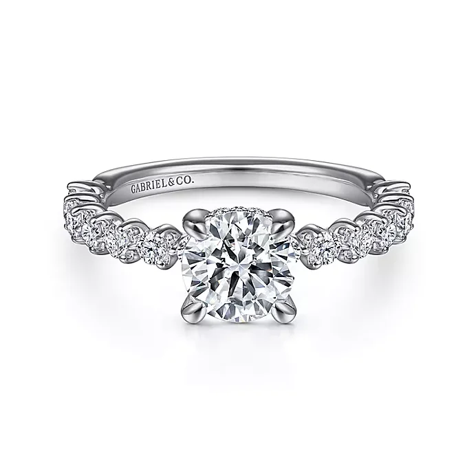 ladies engagement rings packaging-Zelmira - 14K White Gold Round Diamond Engagement Ring