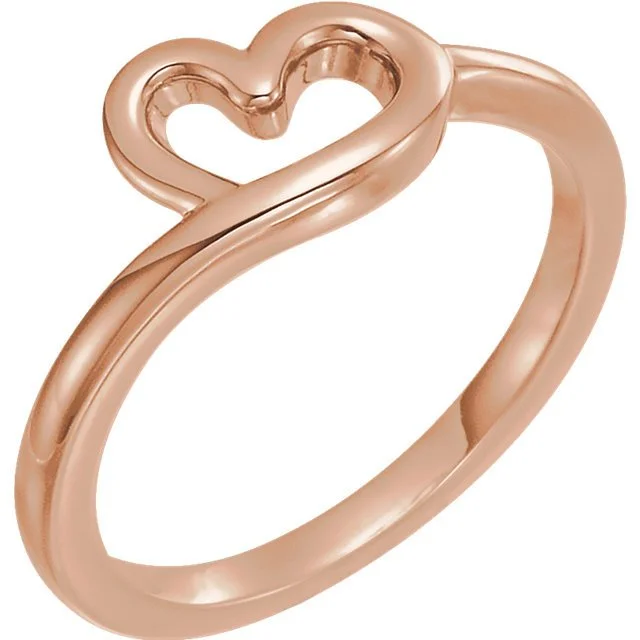 ladies rings gift-14KT GOLD HEART CHILD RING