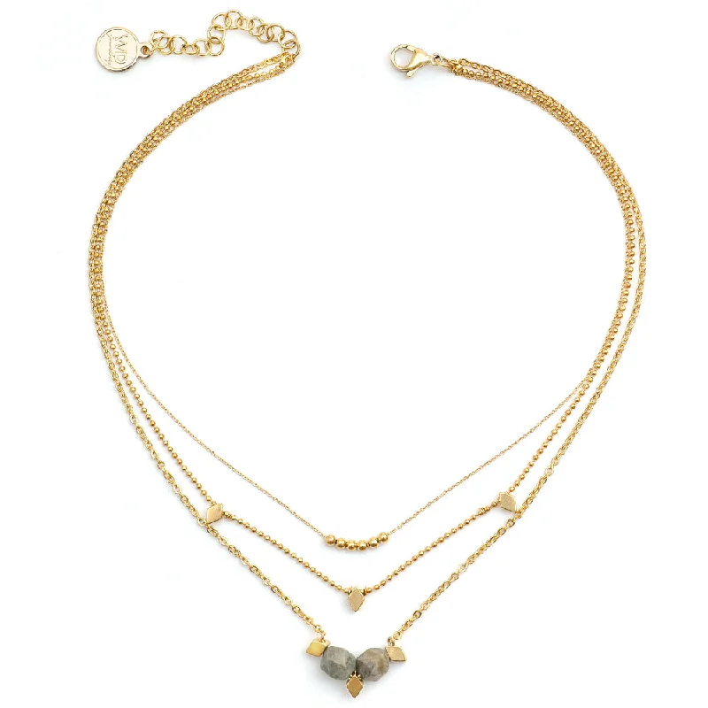 Ladies necklaces twisted chain -Nadir Gold Necklace