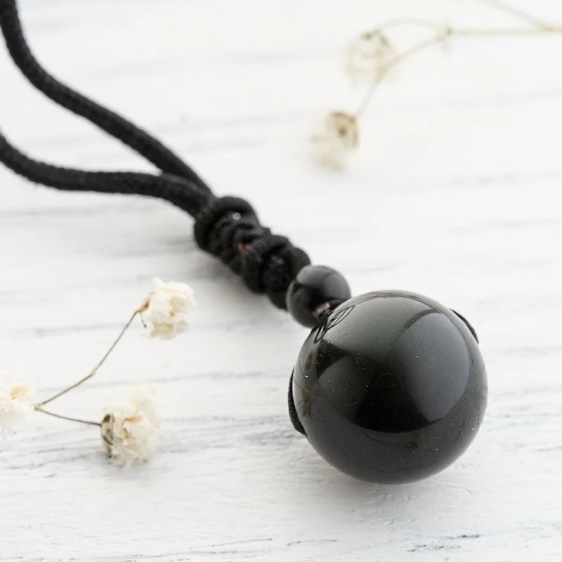 Ladies necklaces travel vibe -Obsidian Stone Necklace