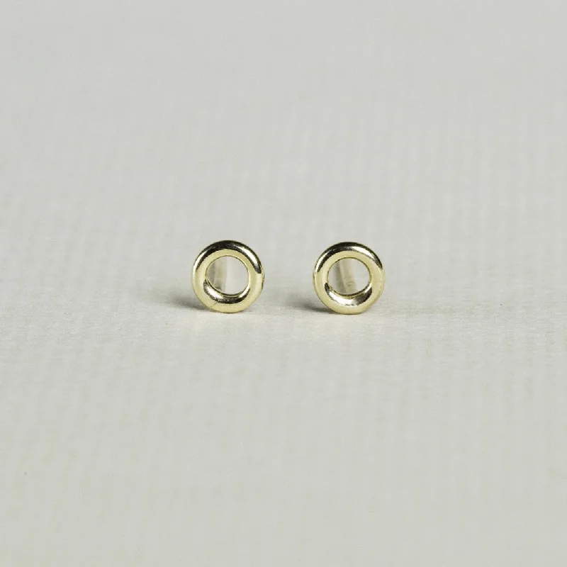 ladies earrings tribal-Gold Halo Stud Earrings