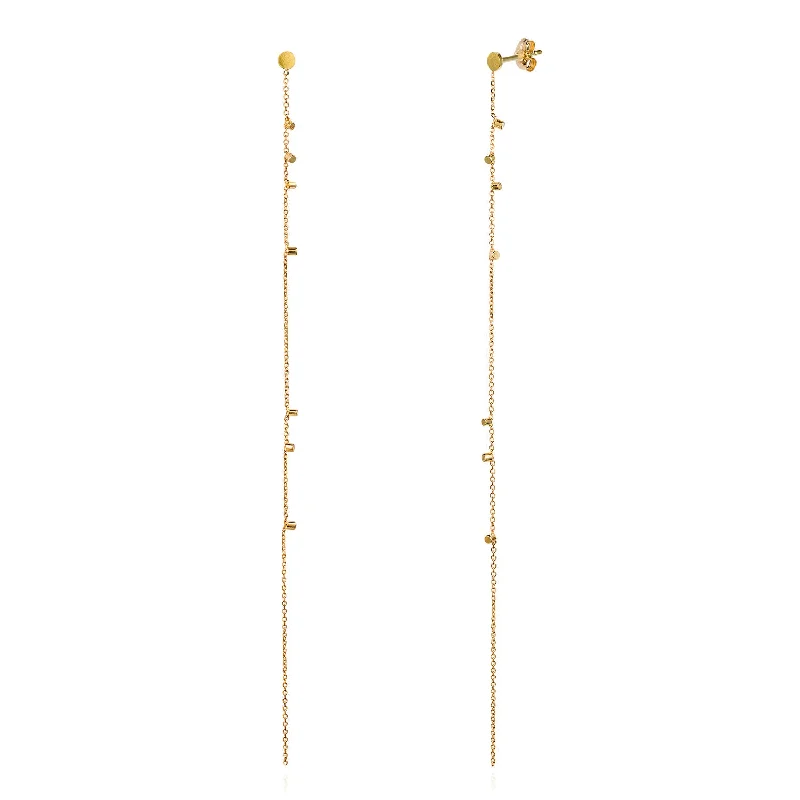 ladies earrings party-Gold Dust Single Strand Earrings