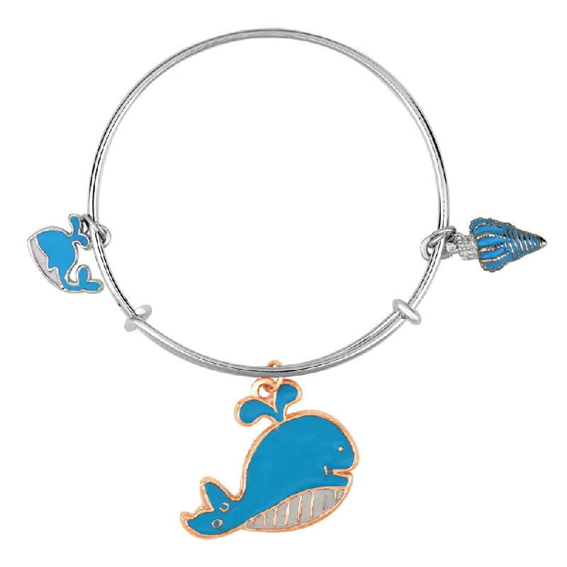 Ladies bracelets desert shine -Mahi Fish & Shell Shaped Enamel Work Charms Kids Bracelets for Girls (BRK1100994M)