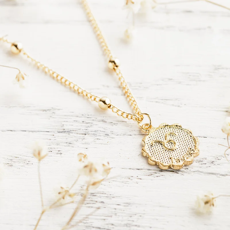 Ladies necklaces white gold drop -Vintage Zodiac Necklace