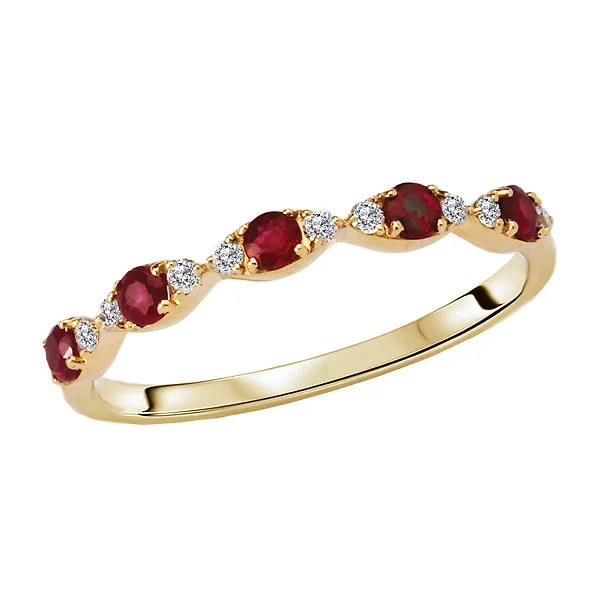 ladies rings brushed-Ladies Fashion Ruby Ring