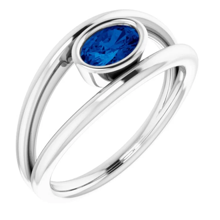 ladies rings heirloom quality-Platinum Natural Blue Sapphire Ring