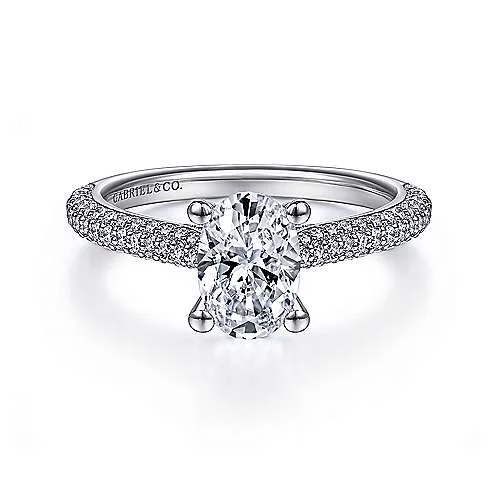 ladies engagement rings energy-Brexley - 14K White Gold Oval Diamond Engagement Ring