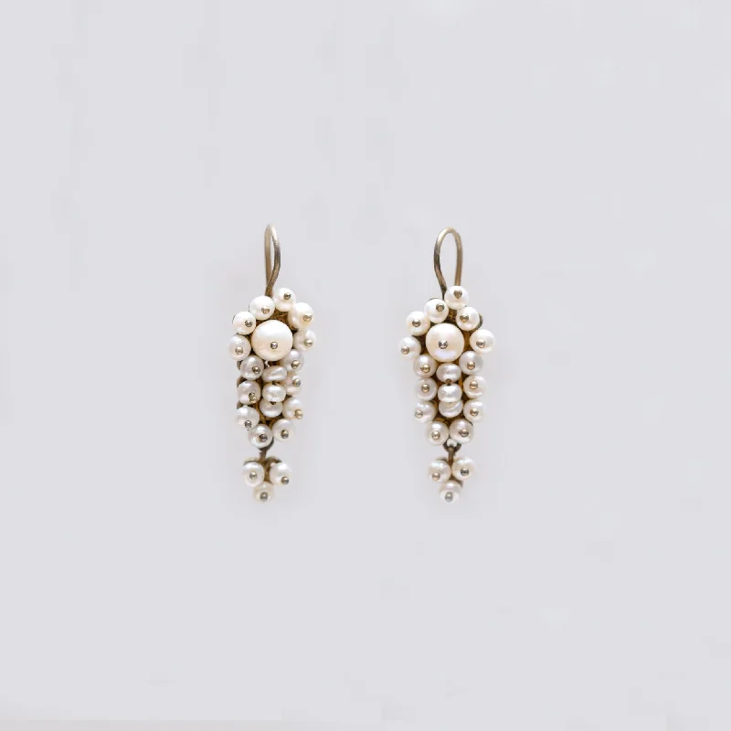 ladies earrings jared-Vintage Gold Plated Earrings with Pearls