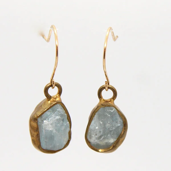 ladies earrings memory-Immersion Single Aquamarine Earrings