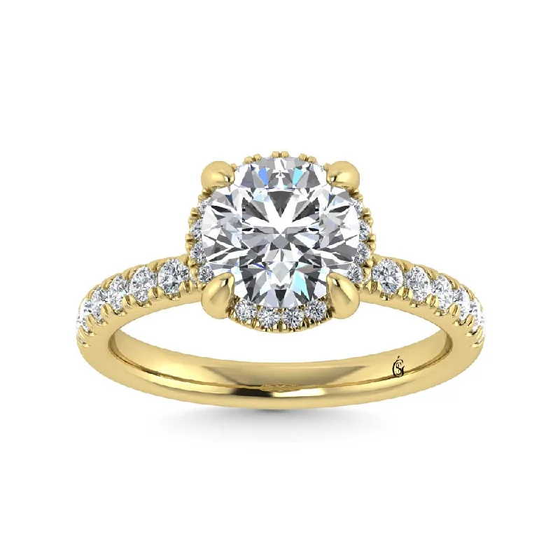 ladies engagement rings jewelry box-14K Yellow Gold Lab Grown Diamond 2 1/2 Ct.Tw. Round Shape Engagement Ring