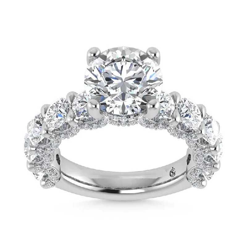 ladies engagement rings everyday wear-14K White Gold Lab Grown Diamond 8 Ct.Tw. Engagement Ring (5ct Round Center)