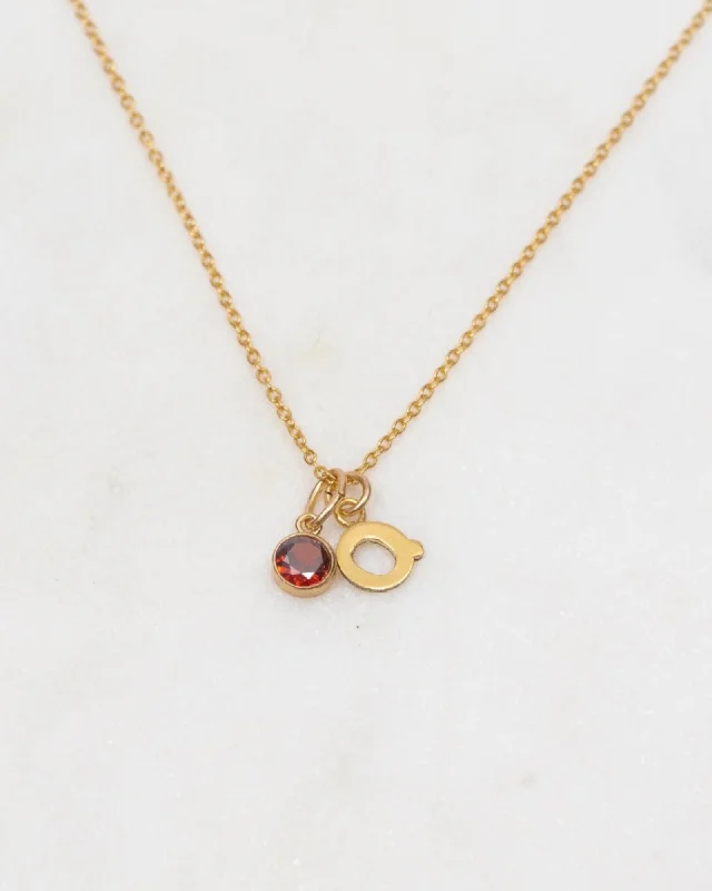 Ladies necklaces dragonfly shine -Initial Q with Birthstone Necklace