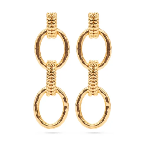 ladies earrings reviews-Earrings - Cleopatra Regal Double Link Earrings