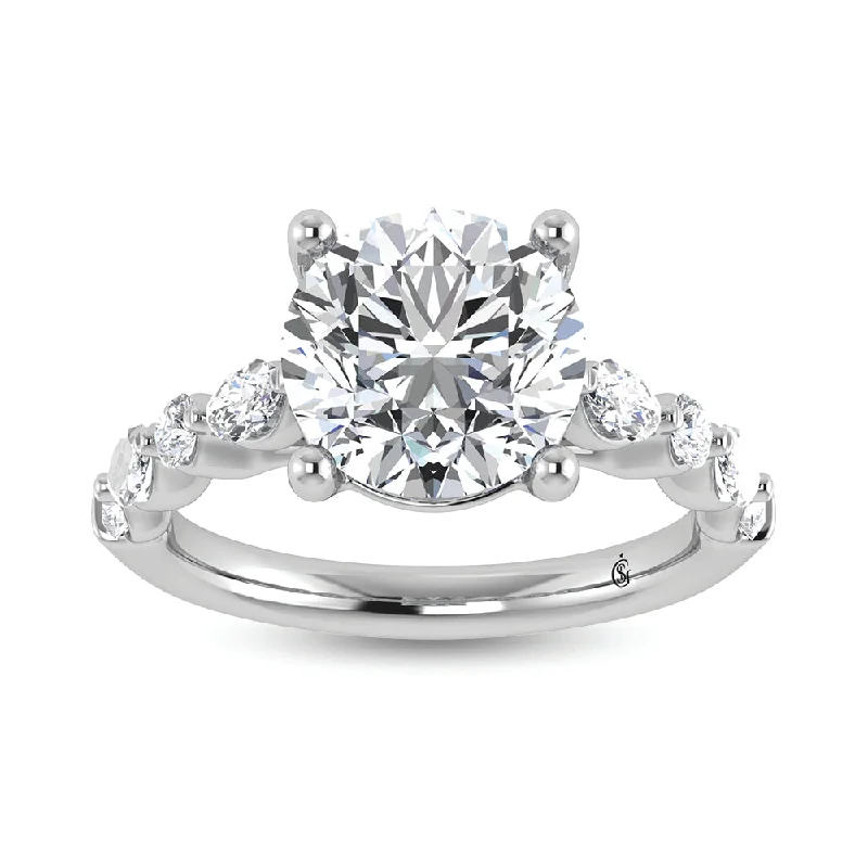 ladies engagement rings edwardian-14K White Gold Lab Grown Diamond 3 5/8 Ct.Tw. Labgrown Engagement Ring