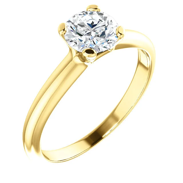 ladies engagement rings gift-18K Yellow Round Solitaire Engagement Ring 122005:466:P