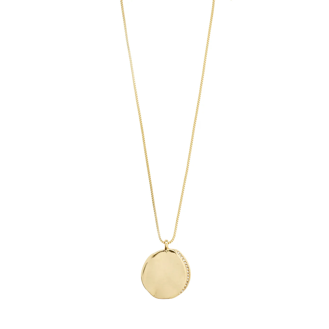 Ladies necklaces bezel charm -True Gold Plated Coin Necklace