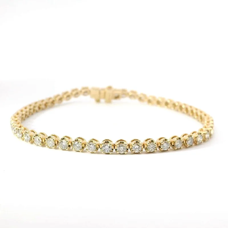 Ladies bracelets labradorite beauty -14K Yellow Gold Diamond Tennis Bracelet