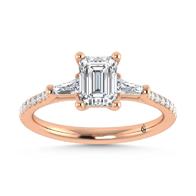 ladies engagement rings vintage-14K Rose Gold Lab Grown Diamond 1 1/4 Ct.Tw. Engagement Ring