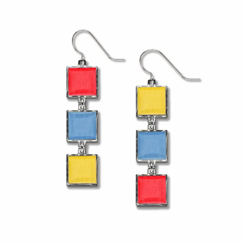 ladies earrings astrology-Bauhaus Color Wheel Earrings